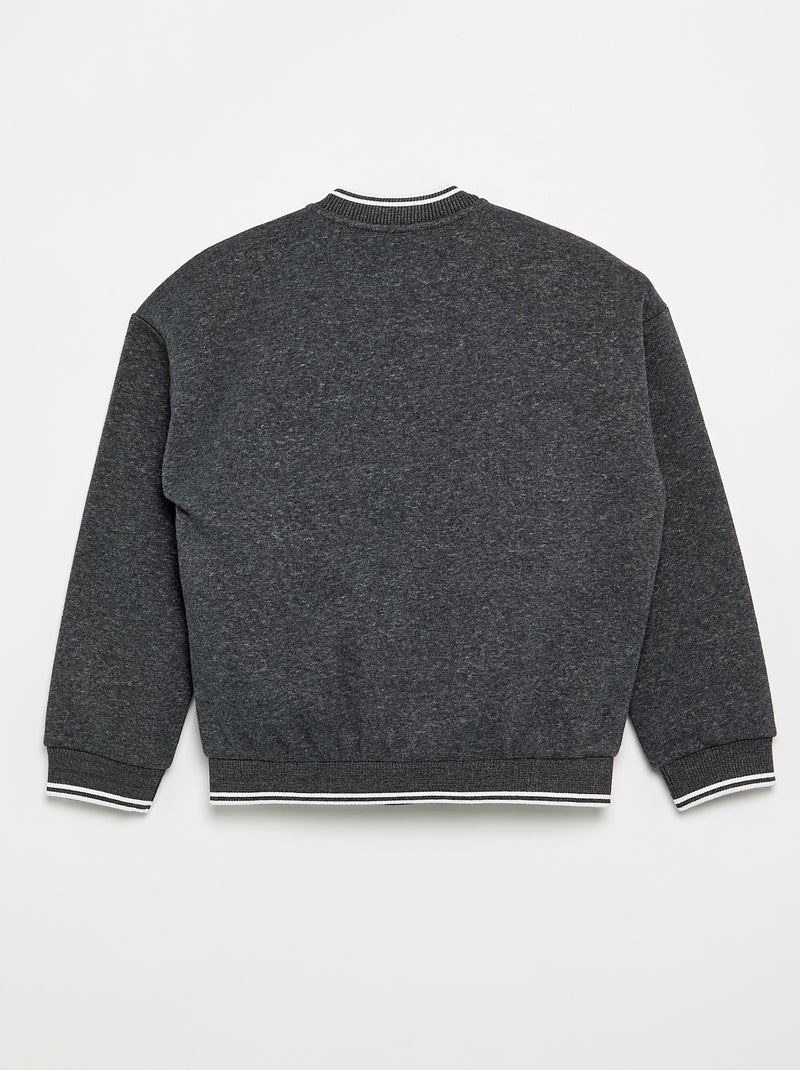 Campusstijl sweater - gemakkelijk aan te trekken collectie Grijs - Kiabi