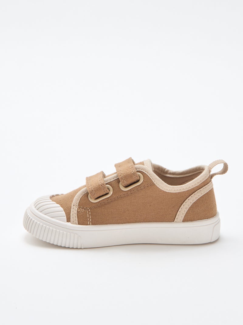 Canvas gympen met klittenband Bruin - Kiabi