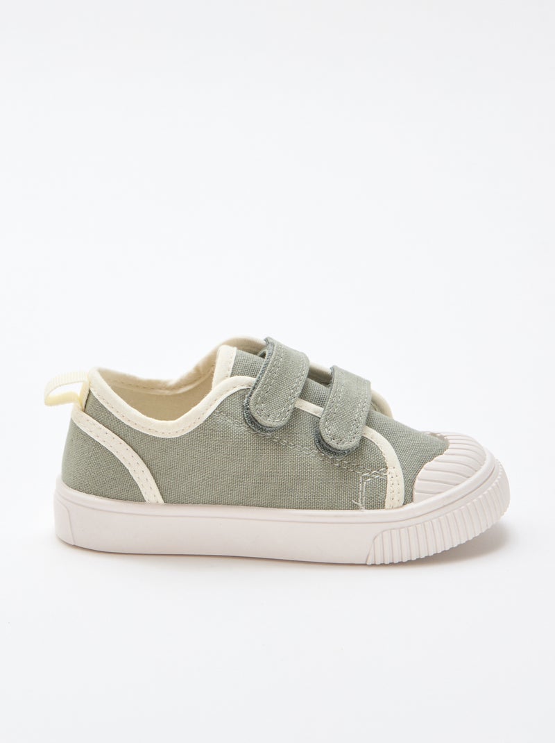 Canvas gympen met klittenband Groen - Kiabi