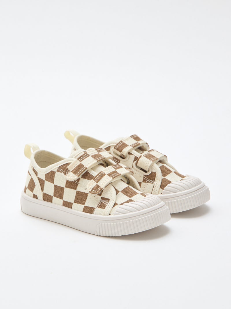 Canvas sneakers met scratchsluiting Bruin - Kiabi