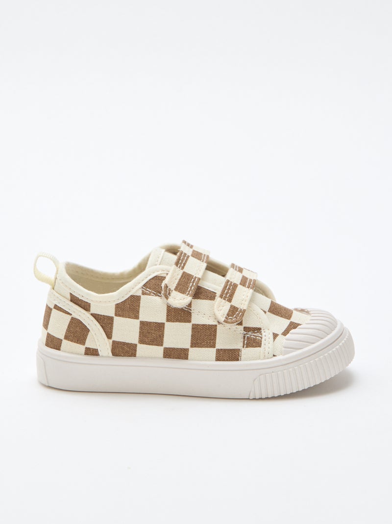 Canvas sneakers met scratchsluiting Bruin - Kiabi