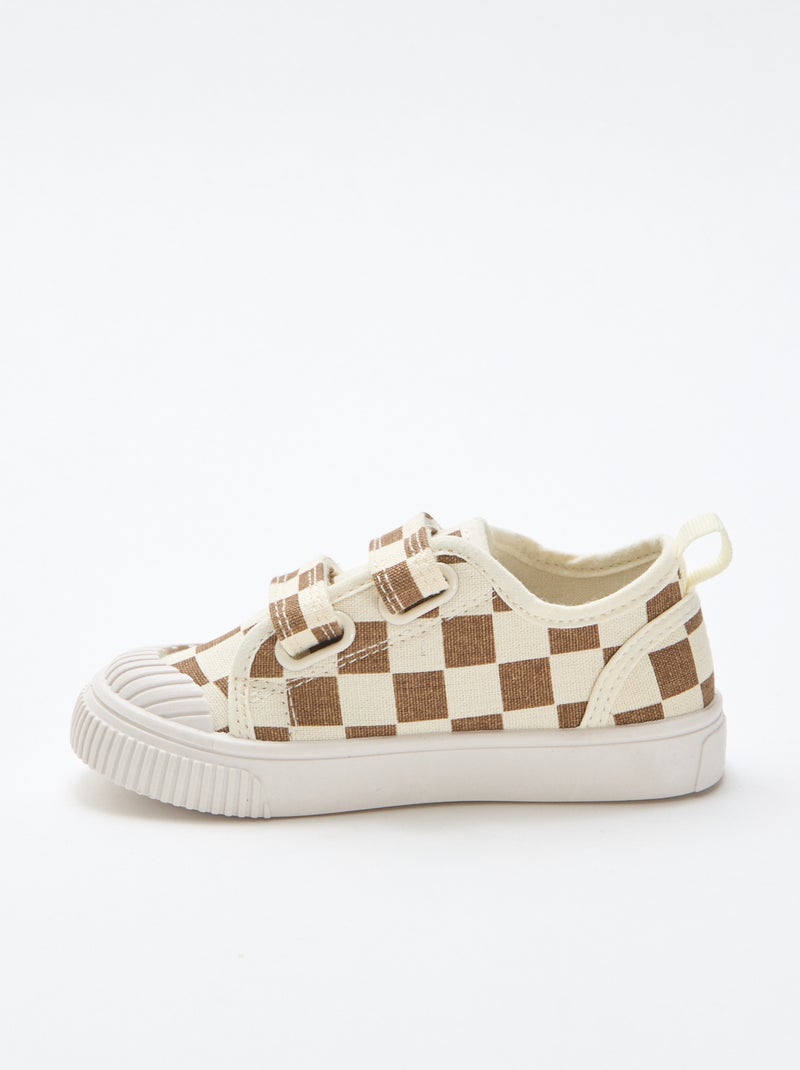 Canvas sneakers met scratchsluiting Bruin - Kiabi