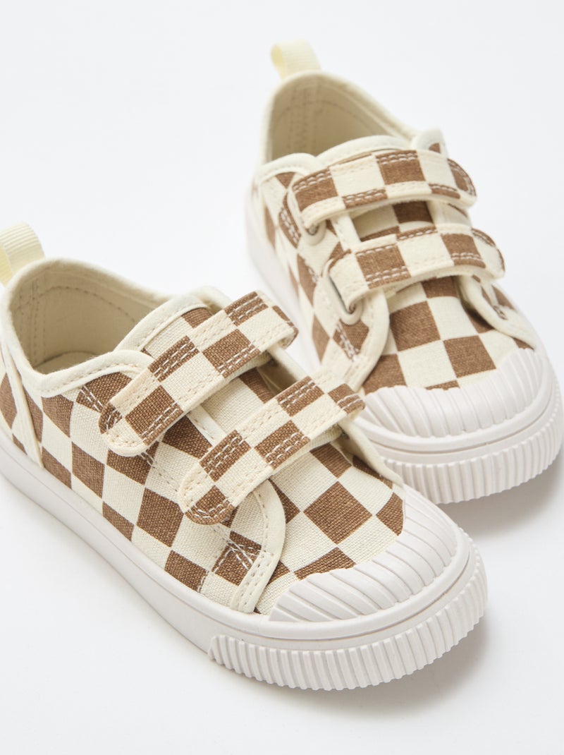 Canvas sneakers met scratchsluiting Bruin - Kiabi