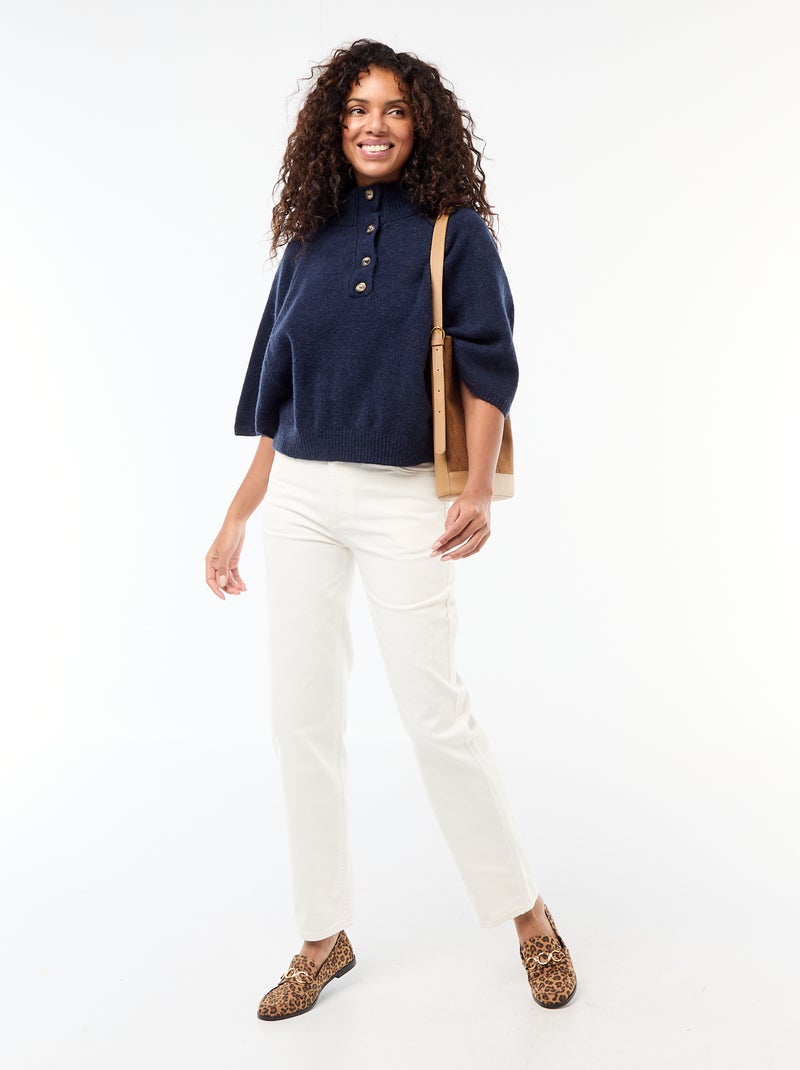 Cape trui met opstaande kraag Blauw - Kiabi