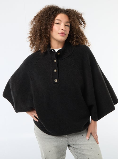 Capevest van grof gebreide tricot - Kiabi