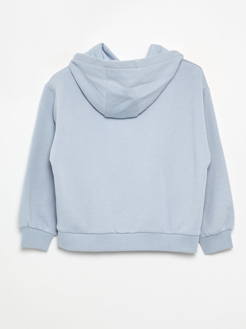 Capuchonsweater aan beide zijden bedrukt Blauw - Kiabi