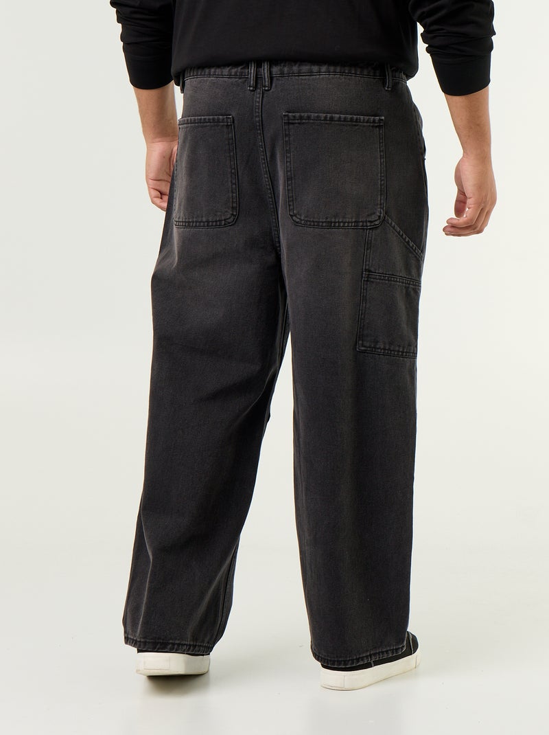 Carpenter jeans met wijde pijpen Zwart - Kiabi