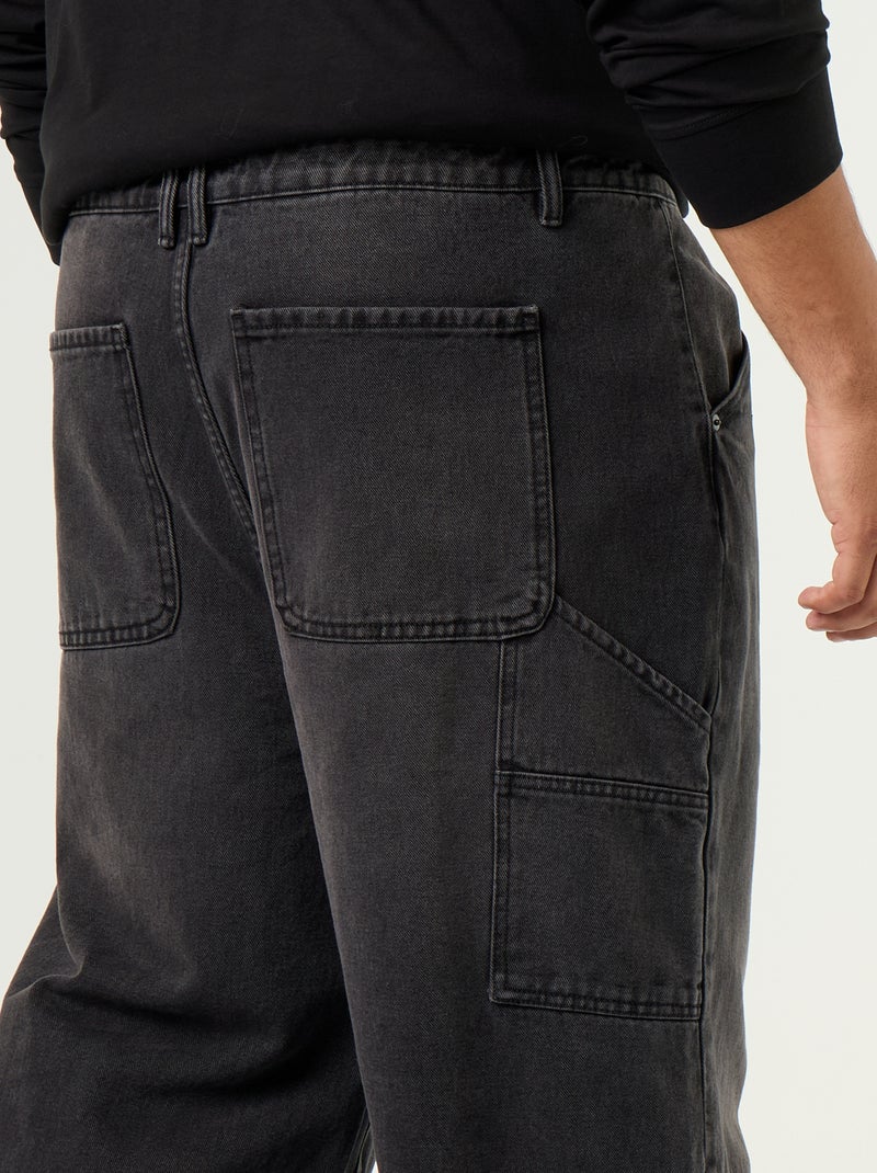 Carpenter jeans met wijde pijpen Zwart - Kiabi