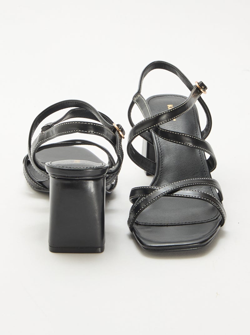 Ceremoniesandalen met hak Zwart - Kiabi