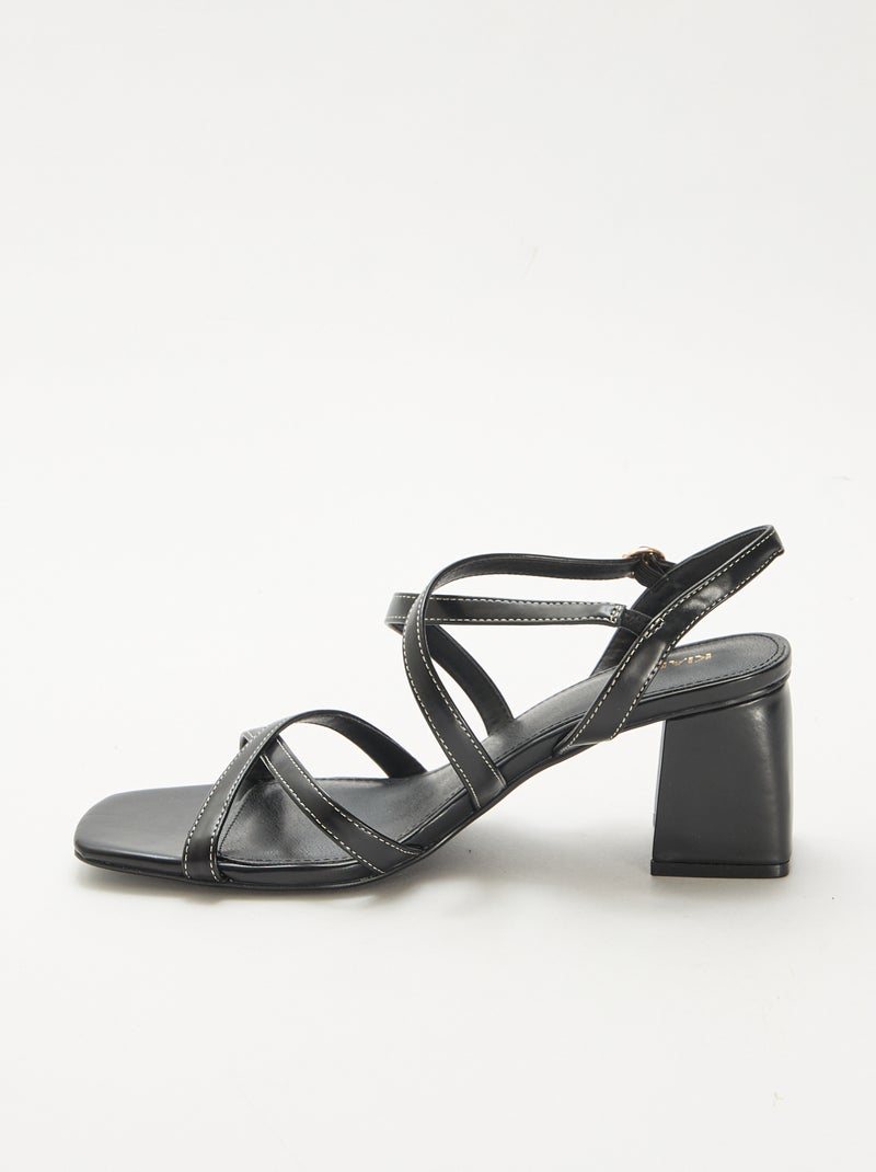 Ceremoniesandalen met hak Zwart - Kiabi