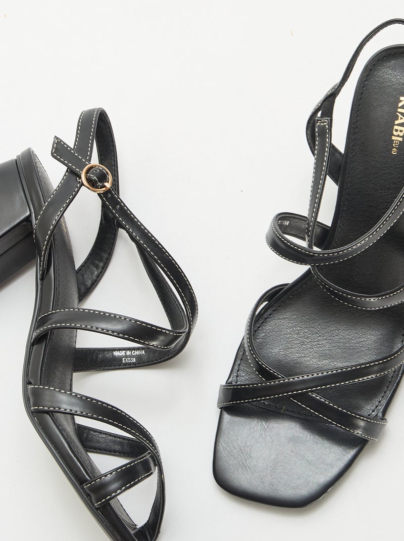 Ceremoniesandalen met hak Zwart - Kiabi