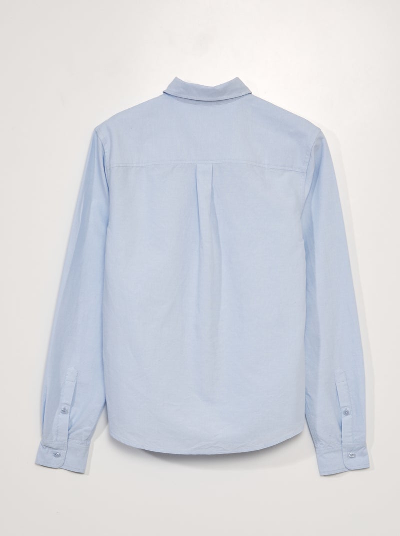 Chambray overhemd - collectie makkelijk aan te trekken BLAUW - Kiabi