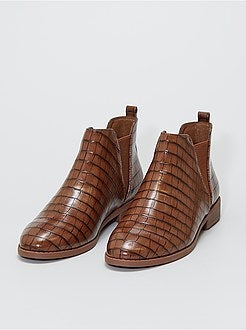 Chelsea boots met krokodilpatroon - Kiabi