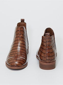 Chelsea boots met krokodilpatroon - Kiabi