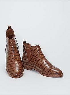 Chelsea boots met krokodilpatroon - Kiabi