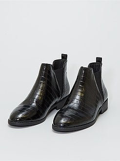 Chelsea boots met krokodilpatroon - Kiabi