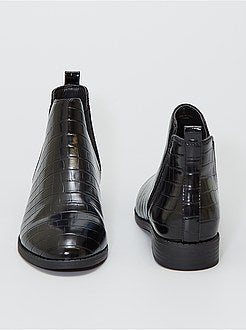 Chelsea boots met krokodilpatroon - Kiabi