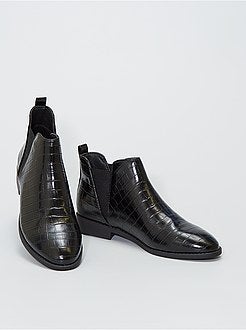 Chelsea boots met krokodilpatroon - Kiabi