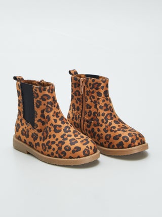 Chelsea boots met luipaardprint