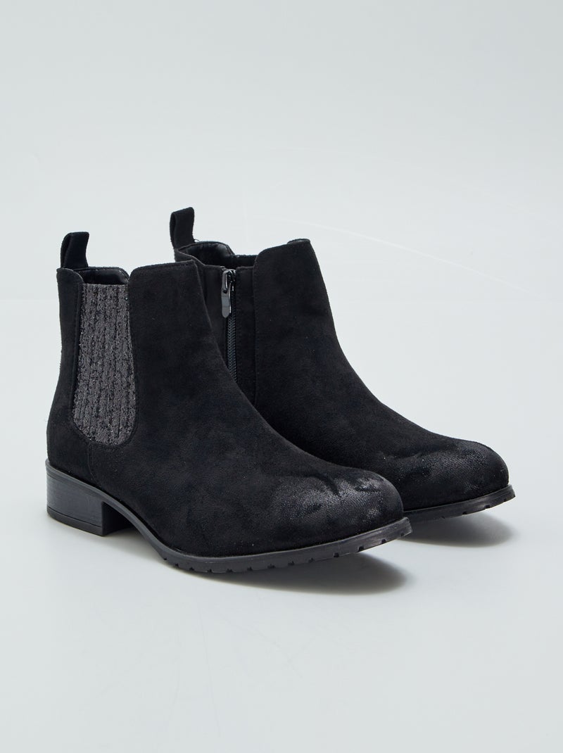Chelsea boots met pailletten ZWART - Kiabi