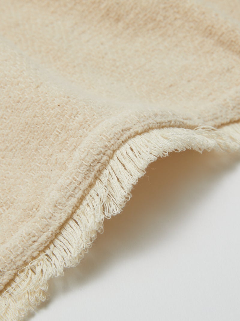 Chenille gebreide plaid 130 x 150 cm - Kiabi Home BIEGE - Kiabi