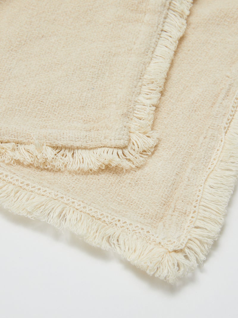 Chenille gebreide plaid 130 x 150 cm - Kiabi Home BIEGE - Kiabi