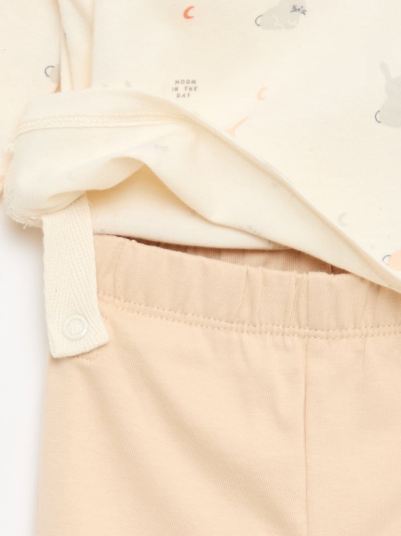 Chill pyjamaset van katoenjersey Wit - Kiabi