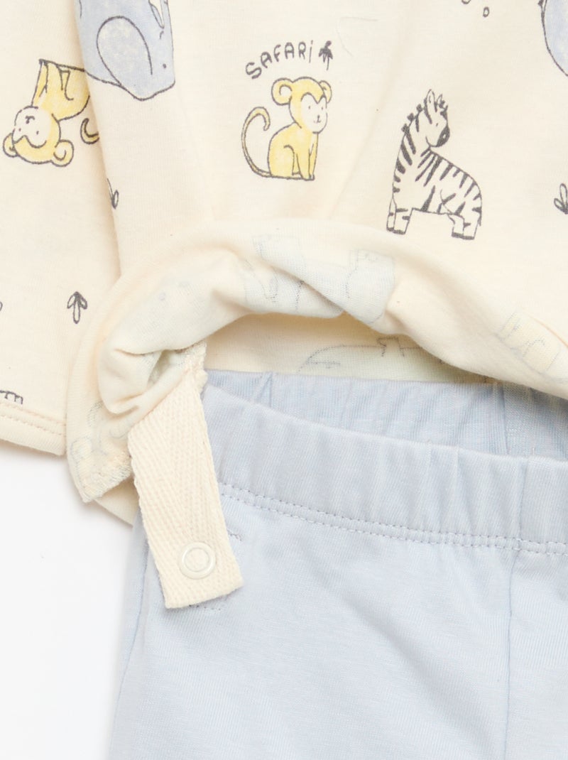 Chill pyjamaset van katoenjersey Wit - Kiabi