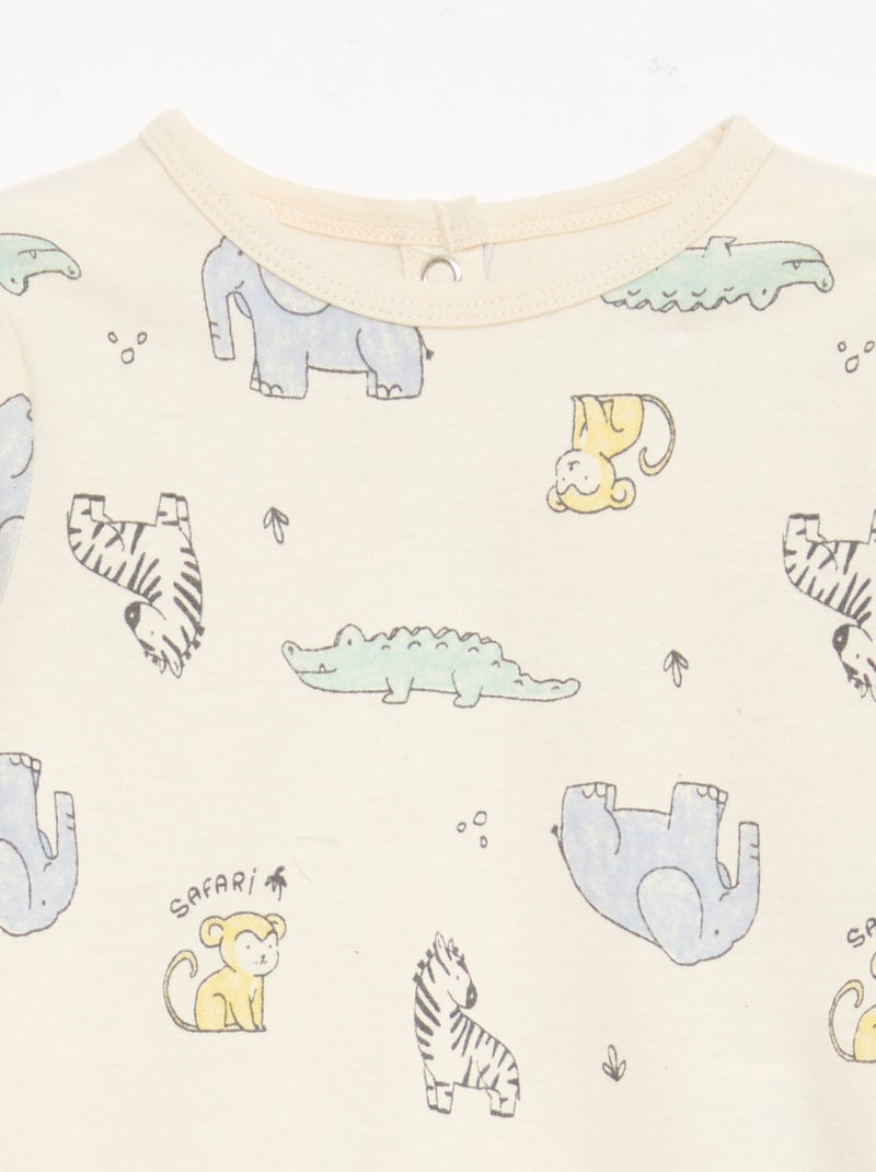 Chill pyjamaset van katoenjersey Wit - Kiabi