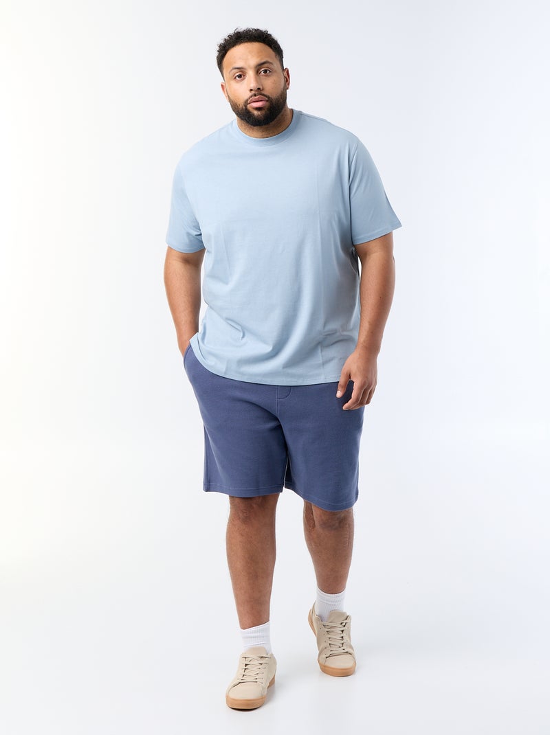 Chino bermuda met elastische taille Blauw - Kiabi