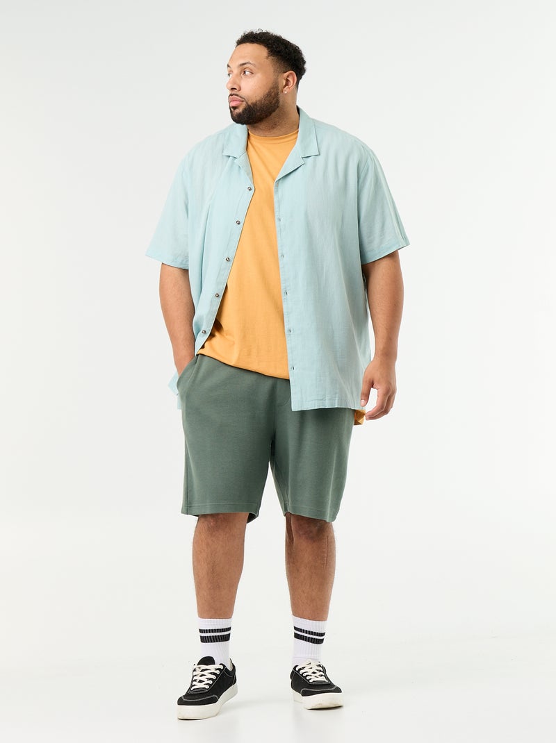 Chino bermuda met elastische taille Groen - Kiabi