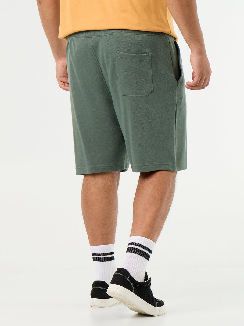 Chino bermuda met elastische taille Groen - Kiabi
