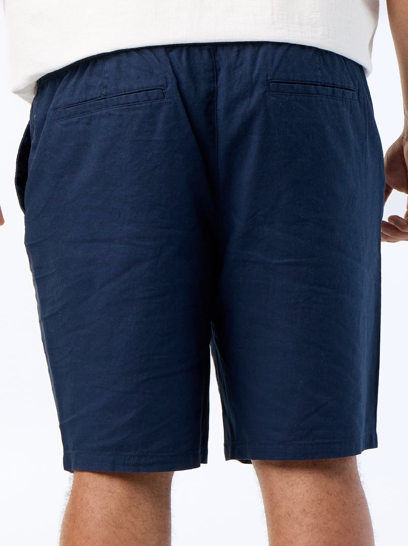 Chino bermuda met trekkoordjes Blauw - Kiabi