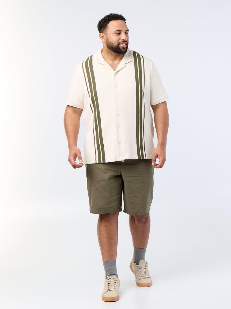 Chino bermuda met trekkoordjes Kaki - Kiabi