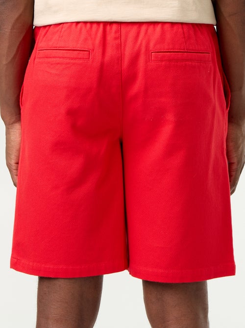 Chino bermuda van dobby stof - Kiabi