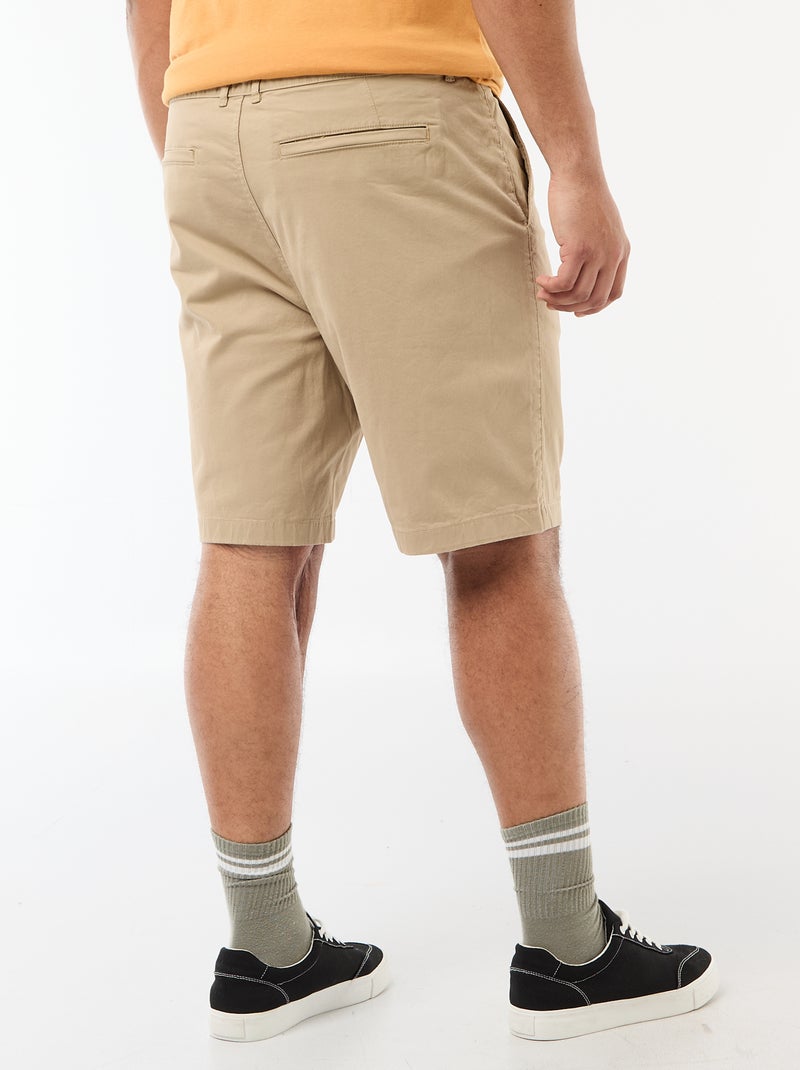 Chino bermuda van katoentwill Biege - Kiabi