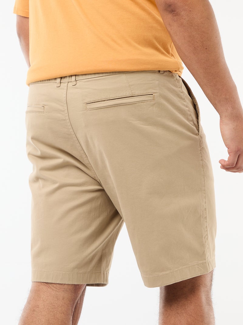 Chino bermuda van katoentwill Biege - Kiabi