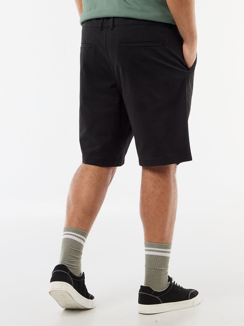 Chino bermuda van katoentwill Zwart - Kiabi