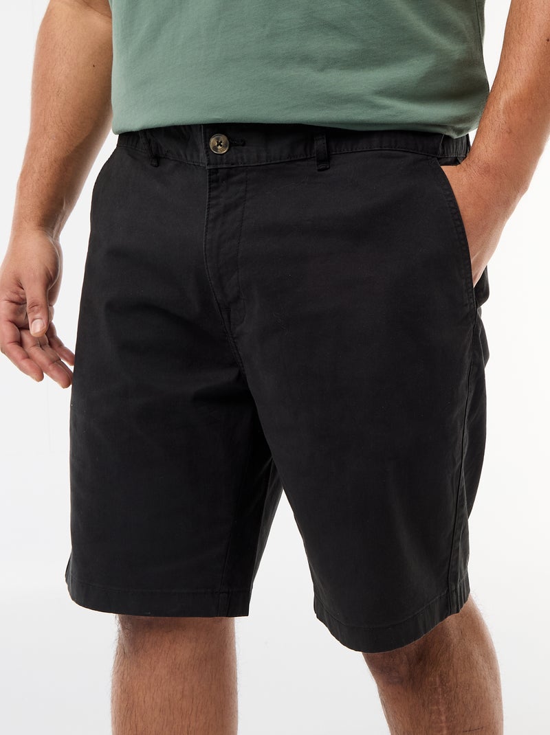 Chino bermuda van katoentwill Zwart - Kiabi