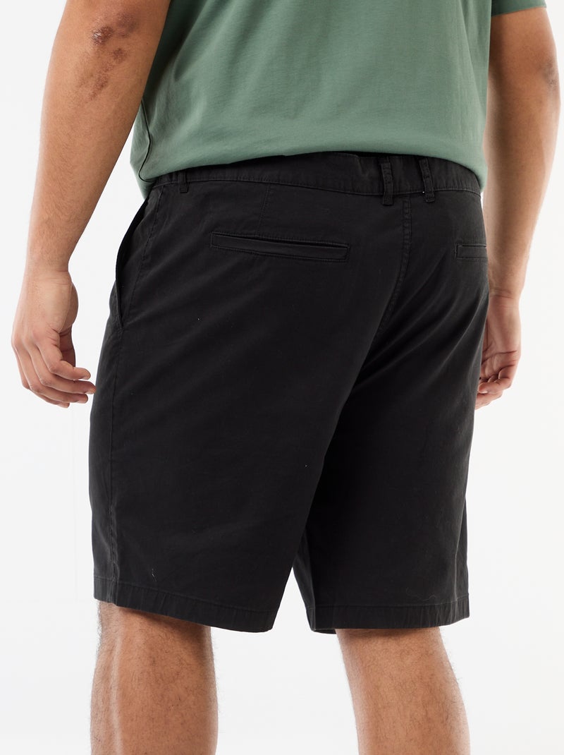 Chino bermuda van katoentwill Zwart - Kiabi