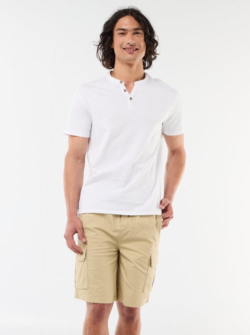 Chino bermuda van popeline met klepzakken - Kiabi