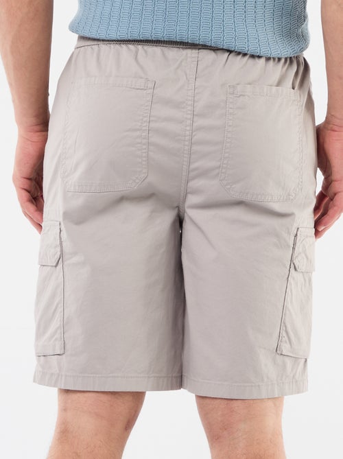 Chino bermuda van popeline met klepzakken - Kiabi