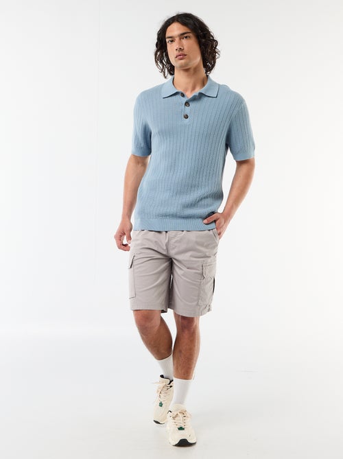 Chino bermuda van popeline met klepzakken - Kiabi