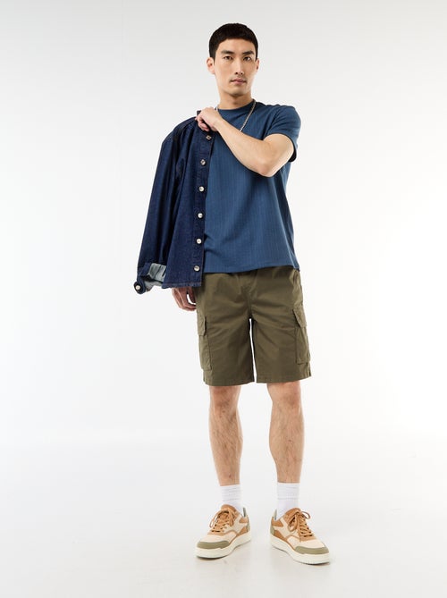 Chino bermuda van popeline met klepzakken - Kiabi