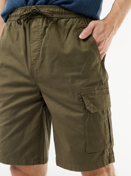 Chino bermuda van popeline met klepzakken - Kiabi