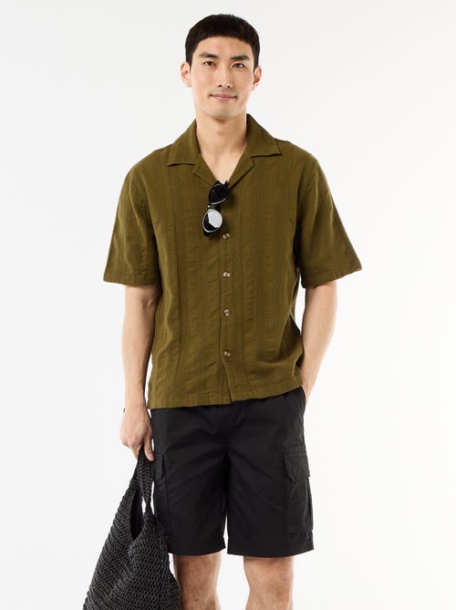 Chino bermuda van popeline met klepzakken - Kiabi