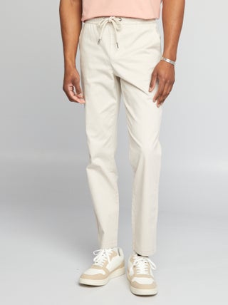 Chino broek met elastische tailleband
