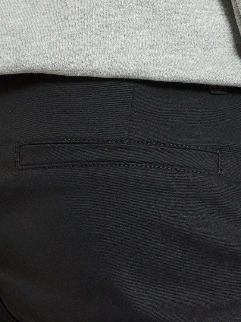 Chino broek van stretchkatoen zwart - Kiabi