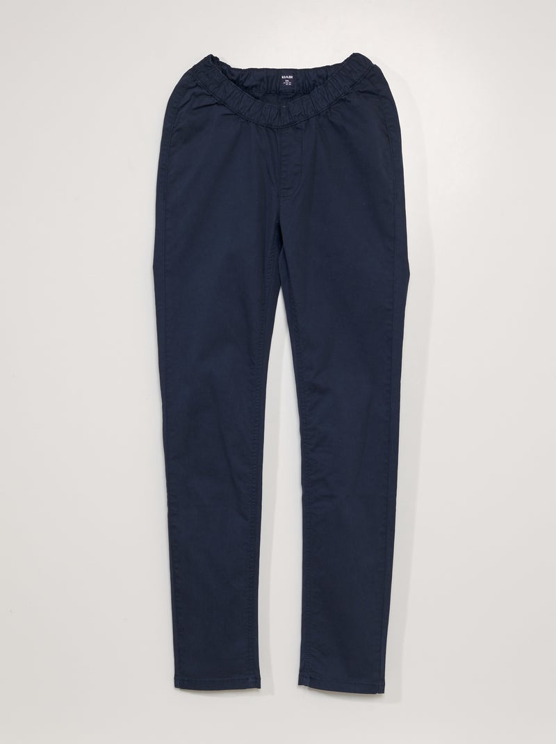 Chino met elastische taille - gemakkelijk aan te trekken collectie BLAUW - Kiabi