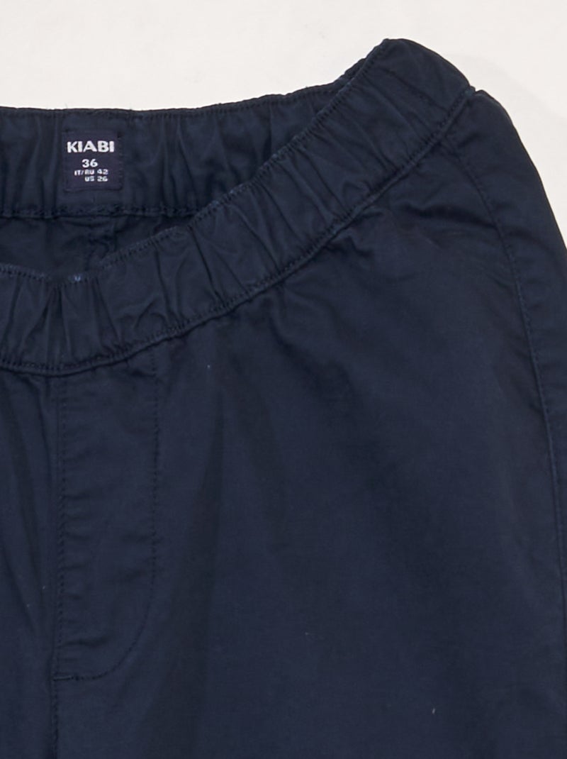 Chino met elastische tailleband - So Easy BLAUW - Kiabi